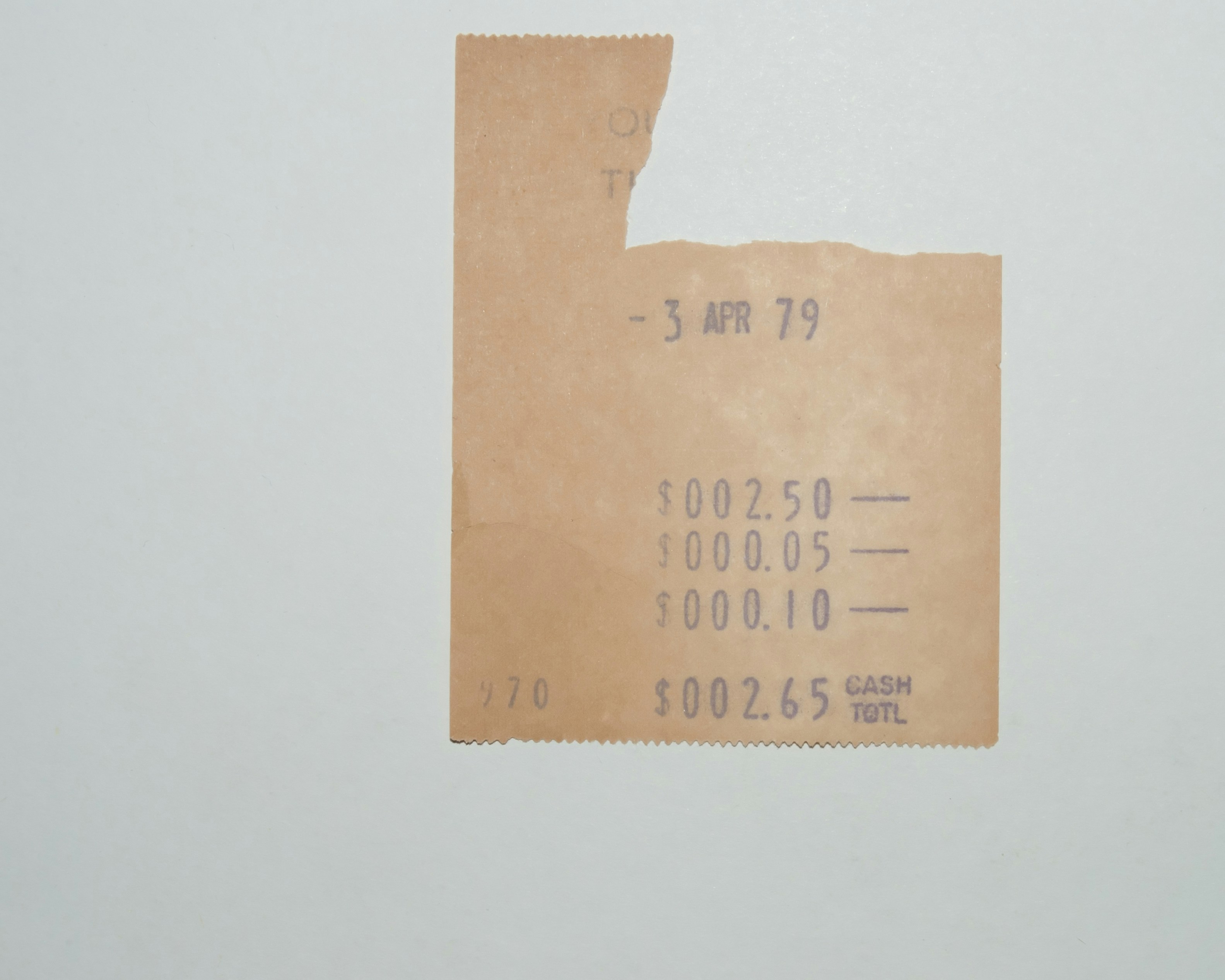 a piece of brown paper with numbers on it